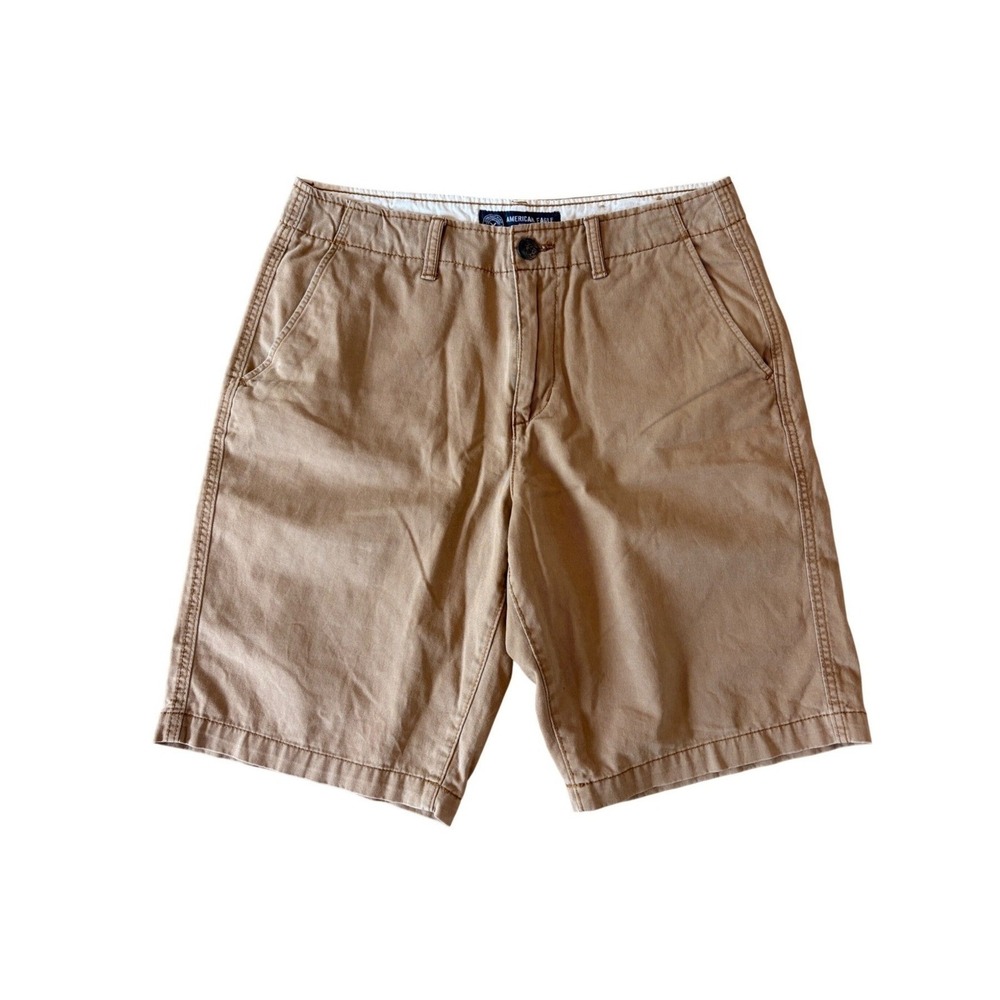 American Eagle Longboard Y2K Mens Chino Shorts 32 Tan Heavyweight Skater Surfer